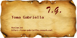 Toma Gabriella névjegykártya